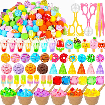 307 Pcs St. Patrick's Day Sensory Bin Filler Shamrock Fine Motor Sensory Bin Items Includes Pom Poms Irish Shamrock St. Patrick's Hat Resin Animals for Counting Sorting Training