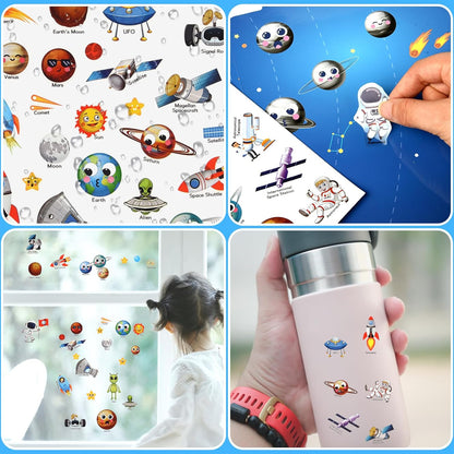ASTARON Reusable Sticker Book for Toddlers, 88 Pcs Dinosaur Stickers Road Trip Activities Car Airplane Activities Travel Toys for Kids, Kids Quiet Time Activities (2-6 Age)