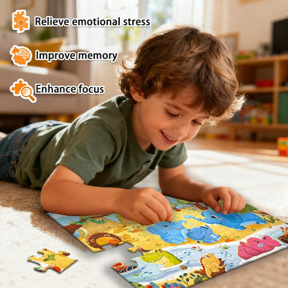 GIVEITALL Jigsaw Puzzles for Kids Ages 3-5 6-8 8-10 Year Old,Dog Planet Floor Puzzle 36 Pieces Enlightening Game Creative Gifts for Boys Girls (Dog)