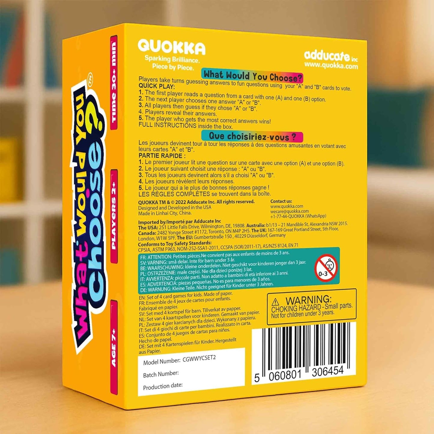 QUOKKA Board Games for Kids 8-12 – Family Games for Kids and Adults – What Would You Choose – 500+ Questions – Original Edition – Fun Card Game for Family Night