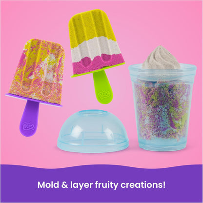Kinetic Sand, Smoothie Mixer Playset with 14 oz Play Sand, Tools & Popsicle Mold, Play Food Toy, Arts and Crafts Kids Toys for Girls & Boys Ages 5 and up