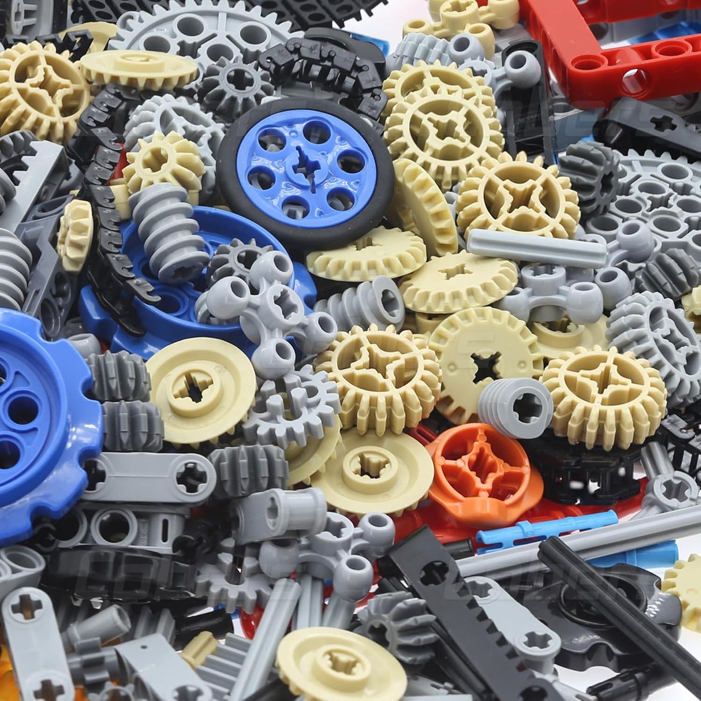 852pcs Technic-Parts Gears-MOC-Axles-Sets Connectors-Wheels-Pins-Beams Universal-Joints-Chain-Tracks-Tires-Shock-Absorbers Compatible with Major Brand Building Block Cars and Motors