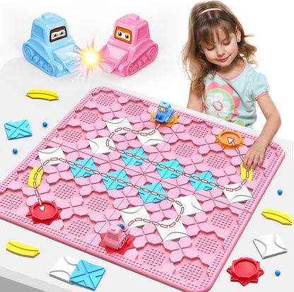 STEM Logic Road Builder Toys: Board Games Toys for 5 Year Old Kids, Montessori Brain Teaser Puzzles Educational Learning Activities Toy for Kid Ages 3 4 6-8 12 Boys Girls Gifts (Orange 32PCS)