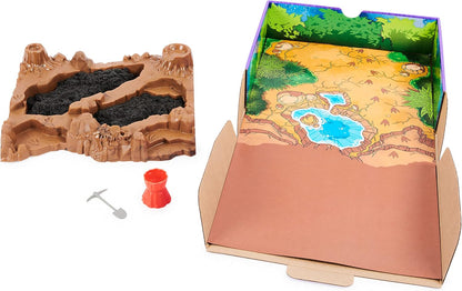 Kinetic Sand, Dino Dig Playset with 10 Hidden Dinosaur Bones, Play Sand Sensory Toys for Kids Aged 6 and up