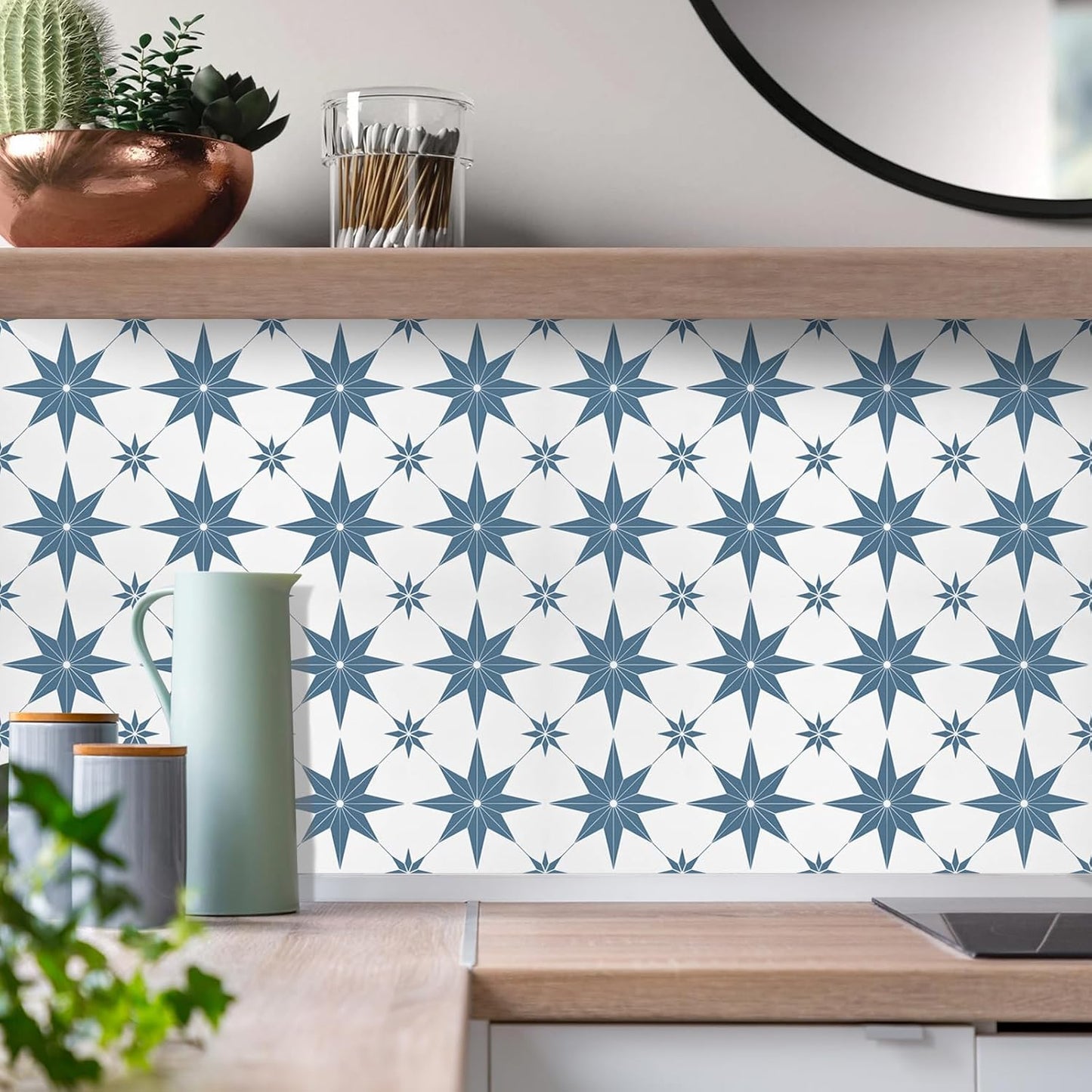 Peel and Stick Floor Tiles, Vinyl Flooring Waterproof for Bathroom Kitchen Bedrooms Living Room Fireplace Wall RV (10, White, 11.8" x 11.8")