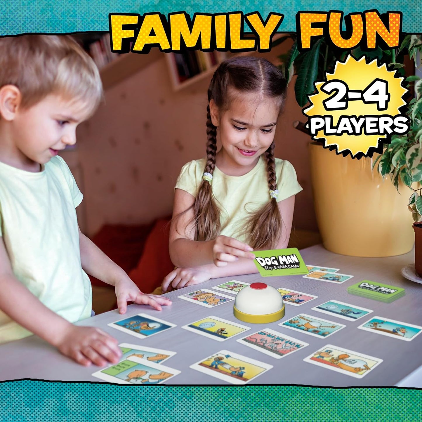 University Games Dog Man Flip-o-Rama Card Matching Game for Kids, Family Memory Card Game Ages 6+, Based on Dog Man Books by Dav Pilkey