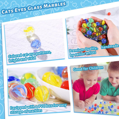 LovesTown 100PCS Glass Marbles Bulk, for Kids Marble Run Game, DIY and Home Decoration