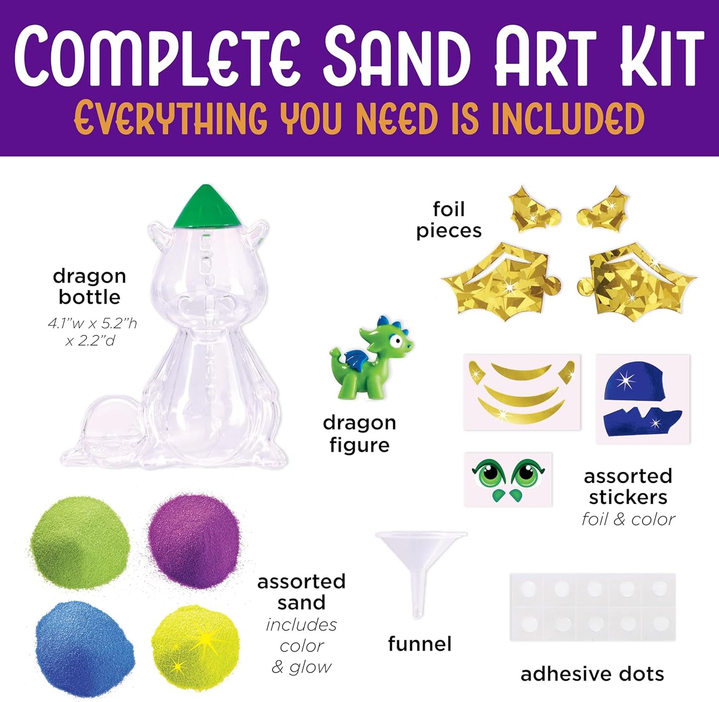 Creativity for Kids Sand Art Kit for Kids: Dragon - Arts and Crafts for Kids, Small Spring Crafts (Ages 6+)