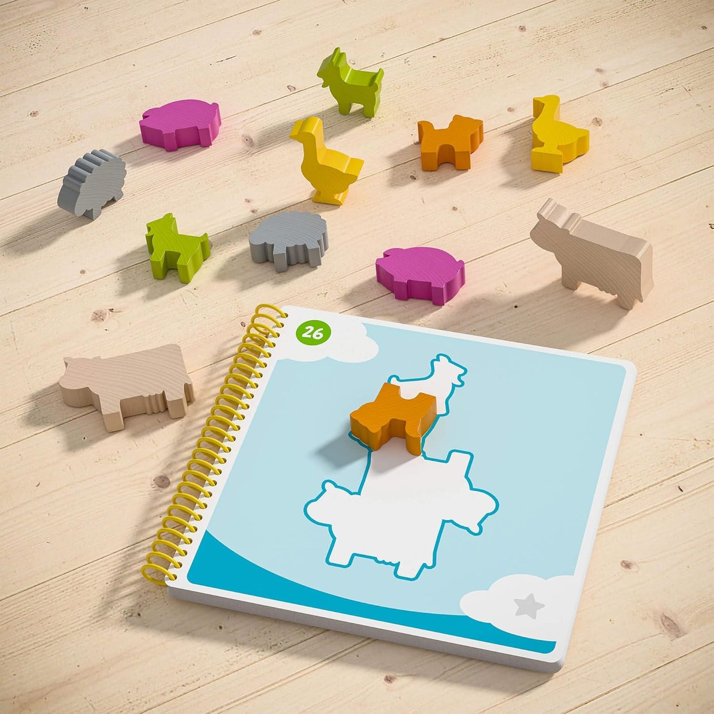 HABA Bao's Cloudland Wooden Logic Puzzle & Stacking Game – STEM Challenges for Ages 3+