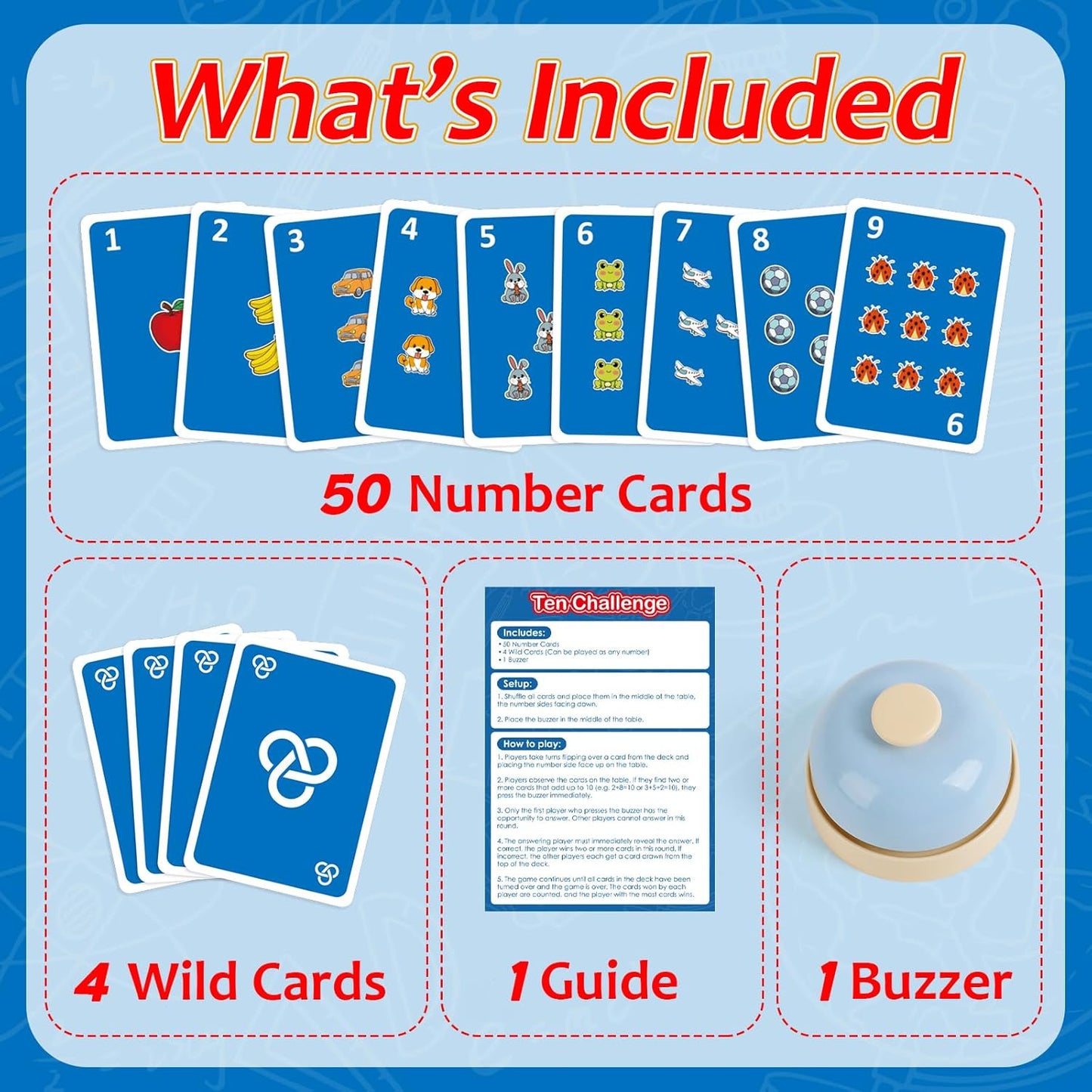 Math Games for Kids,Addition & Subtraction Games,Educational Learning Games Flash Card Gifts for Boys and Girls Ages 5 6 7 8,Counting Answer Buzzers Travel Indoor Outdoor Family