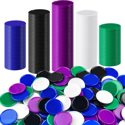 Coopay 500 Pieces Plastic Learning Counters Disks Bingo Chip Counting Discs Markers for Math Practice and Poker Chips Game Tokens Kids Reward, 1 Inch (Yellow)