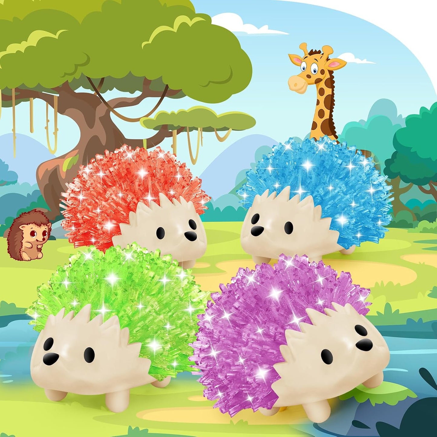 sdaymol Crystal Growing Kit for Kids - 2 Colors Hedgehog to Grow Fast in (24H),Science Experiments Learning & Educational Toys,Science Kits for Kids Age 8-12 STEM Project Gifts for Boys & Girls 6+
