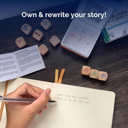 metaFox Coaching Cubes for Storytelling - Engage, Learn and Grow - Mindfulness Dice use as Therapy Materials, School Counselor Supplies, Learning Resources Cubes and Indoor Games for Adults