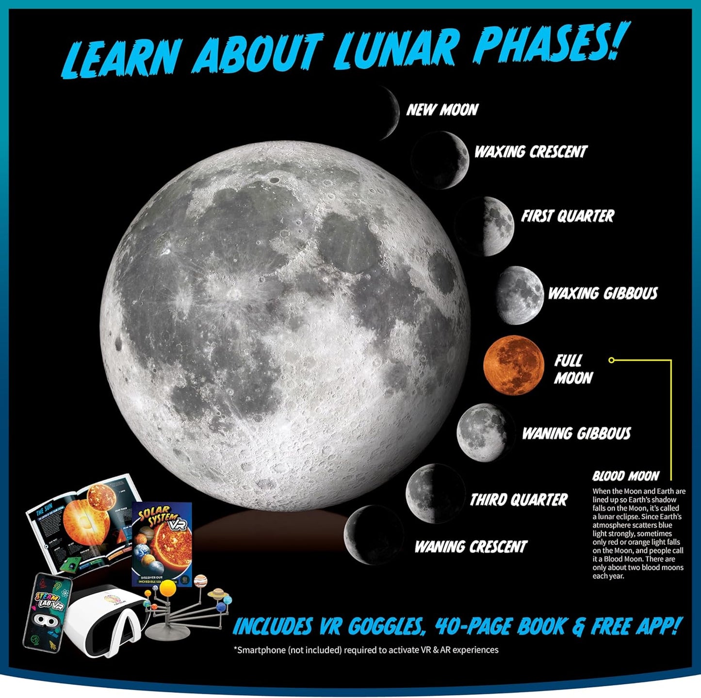 Abacus Brands STEAM Solar System VR Lab - Illustrated Interactive VR Book and STEAM Learning Activity Set - for Ages 8 and Up