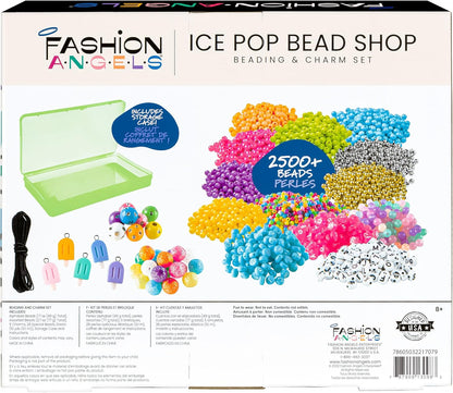 Fashion Angels Ice Pop Bead Shop Beading Kit - Over 2500 Beads for Friendship Bracelets and Necklaces - Jewelry Design Kit with Keeper Case - Ages 8 and Up