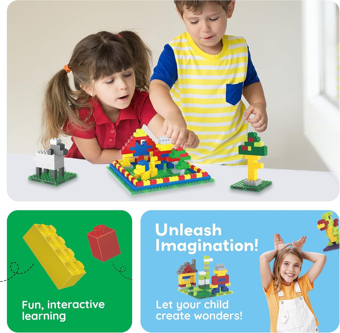 PicassoTiles 1016pcs Magnetic Tile & Building Brick Combo Construction STEM Toy Magnet Tiles for Creative Play Educational Toys for 3+ Large Bricks for Toddlers Compatible with Major Brands PTS1016