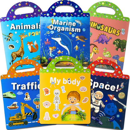 Reusable Sticker Books for Toddlers 1-3, Puffy Stickers Book for Kids Ages 2-4, Toddler Travel Activities Book Toy for Birthday Christmas - Christianity Jesus, Noah's Ark, Fairy Tales(3 Set)