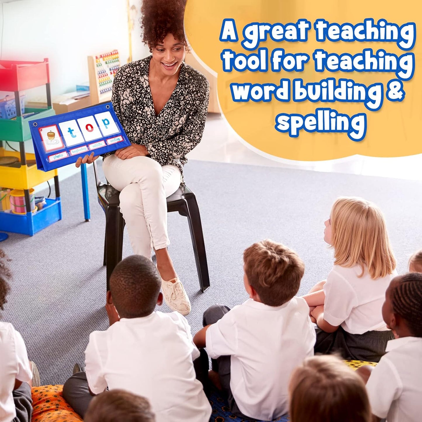 Torlam Blends & Digraphs Pocket Chart, Onset Rime Phonics Games Sight Word Flash Cards, Educational Spelling Reading Learning Blending Board, Elementary Kindergarten Classroom Teachers Must Haves
