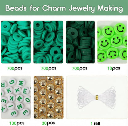 3500pcs Pink Clay Beads for Bracelets Making Kit, 6mm Heishi Polymer Flat Round Disc Clay Beads for Jewelry Making Pink