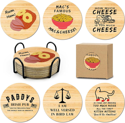 Golden Girls TV Show Merchandise,6 PCS Cork Coasters for Drinks,Funny Set with Coasters Holder,Golden Girls Fans Clean Dirty Dishwasher Magnet,Refrigerator Sign Kitchen Decor Gifts