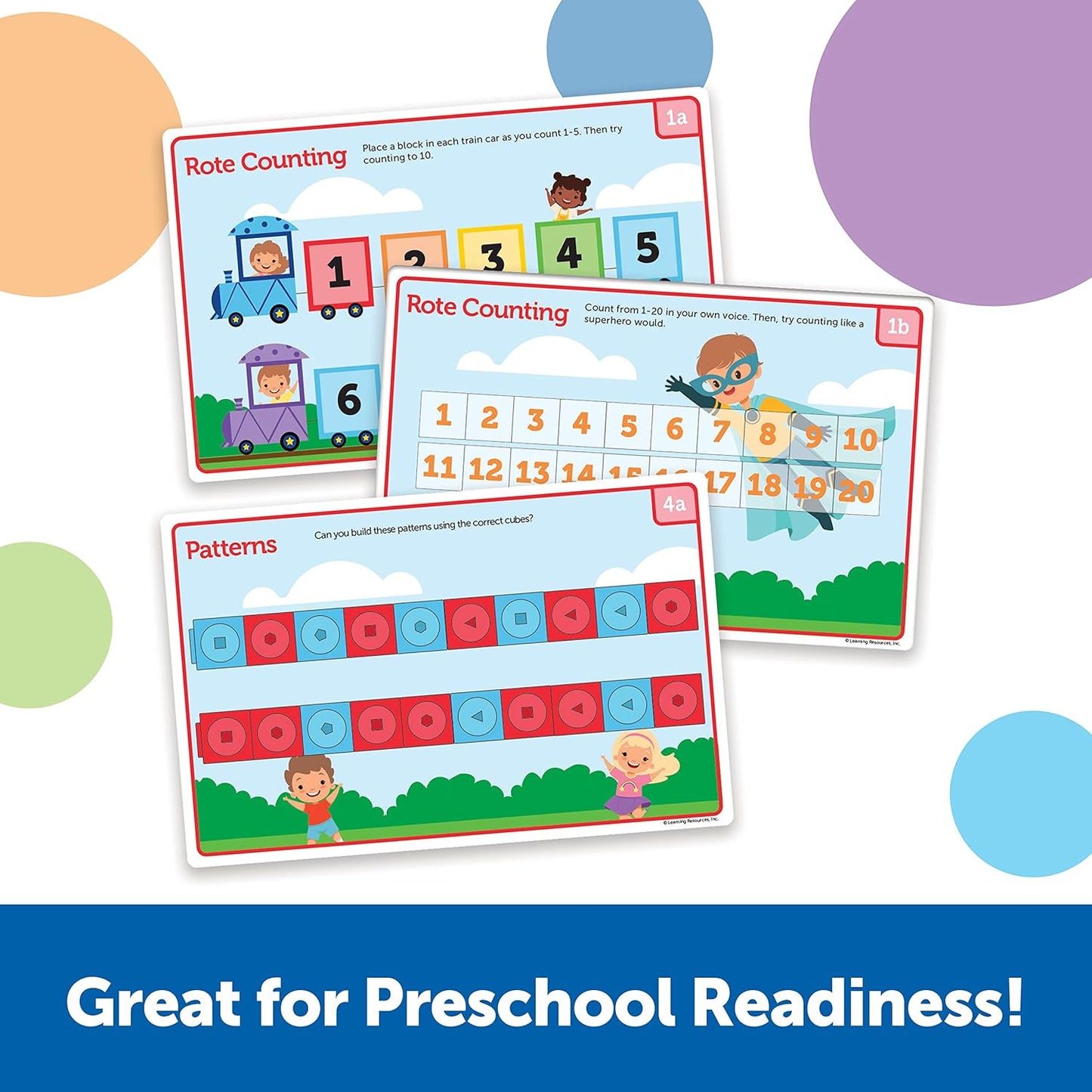Learning Resources MathLink Cubes Kindergarten Math Activity Set Sea Adventures! - 115 Pieces, Age 5+, STEM Teaching Toys, Kindergartner Games