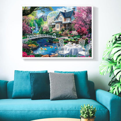 300 Piece Puzzles for Adults,Beautiful Nature Landscape Puzzle for Adults Kids Seniors,Recycled Cardboard Unique House Puzzle 300 Piece,Challenging Family Game Great Gift for Family Friends,20.5x15 in