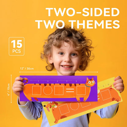 Dotimo 26 PCS Dry Erase Number Lines for Student Desk Special Education Home School Essentials Prek Math Manipulatives 1st Grade Teaching Supplies 12"x4" Double Sided Erasable Board