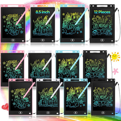 Tinlade 12 Pack LCD Writing Tablets for Kids Party Favors Games, 8.5 Inch Educational Learning Bulk Toys Gifts Erasable Doodle Boards Portable Electronic Drawing Pads for Toddlers 4-8 School Birthday