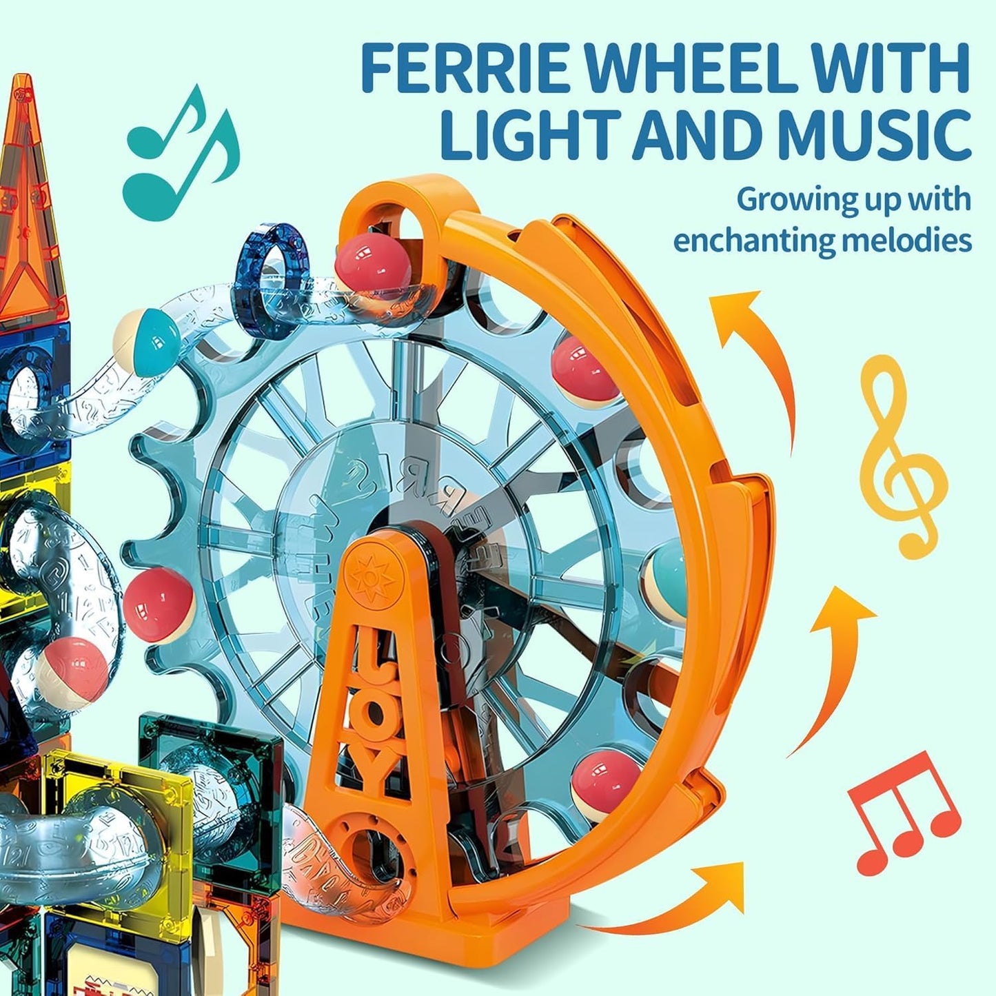 325PCS Glow in The Dark Marble Run with Motorized Elevator, STEM Building Blocks Toy Includes 113 Marbles, for Kids Ages 3+, Easter Birthday Gift for Boys and Girls