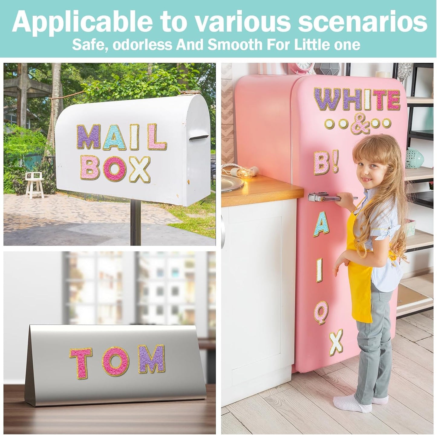 Qyeahkj 103 Pcs Preppy Patch Magnetic Letters 2" Preppy Patch Magnetic Letters for Classroom Whiteboard Fridge Magnet Alphabet Kit for Toddlers Educational Tool for Preschool Home Learning Spelling