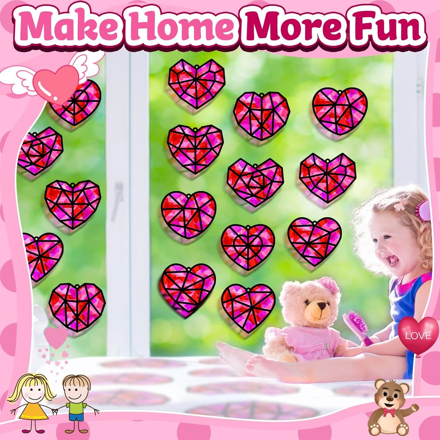 Lonfliness 32 Sets Solar System Suncatchers Crafts Kit DIY Outer Space Window Stained Glass Effect Paper Planet Home School Classroom Decoration Art Craft Creative Activity Project Gift Favor