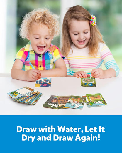 Coogam Water Coloring Alphabet Cards, Aqua Painting Water Drawing 26 Letters ABC Words, Montessori Educational Learning Toy Gift for 3 4 5 Year Old Kids