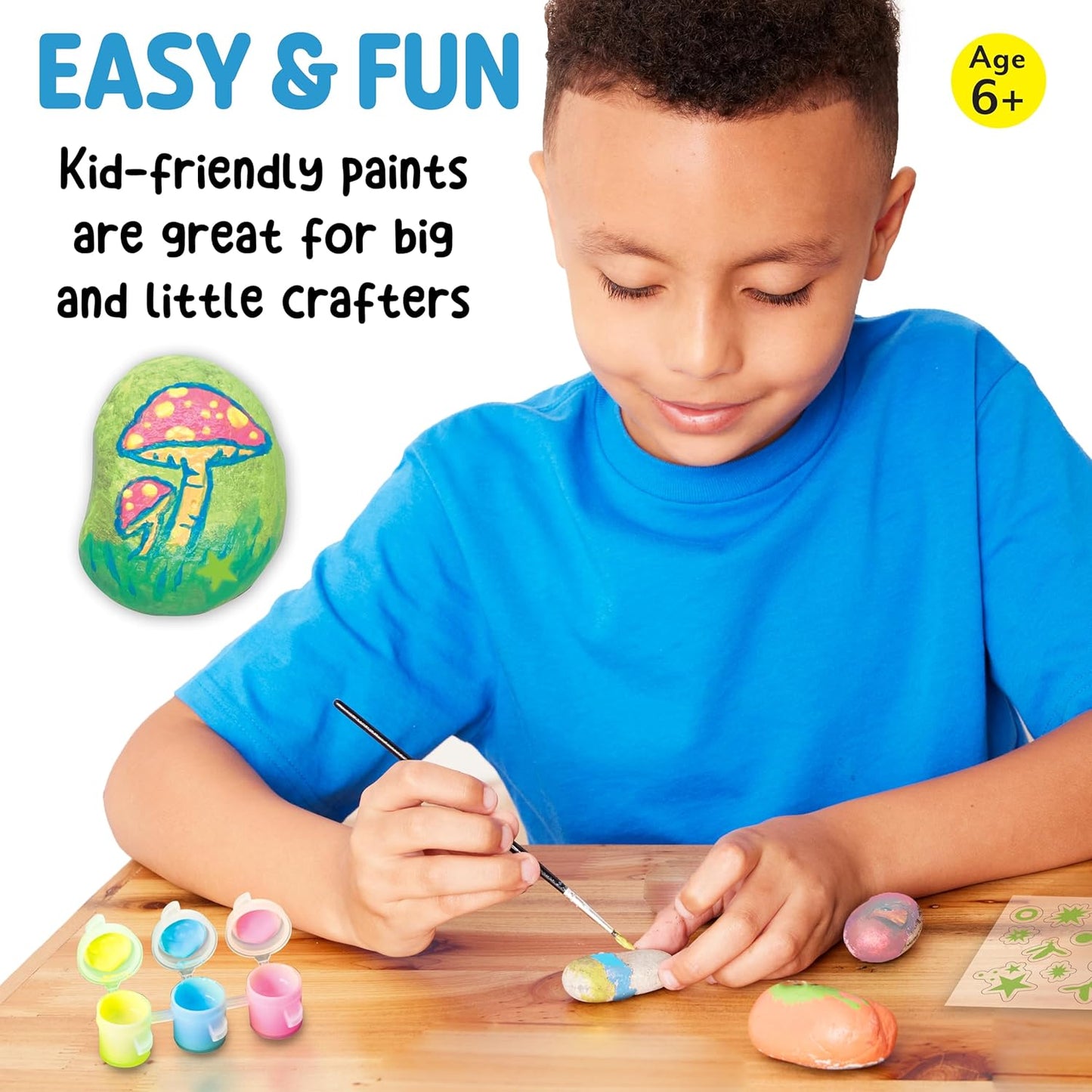 Creativity for Kids Rock Painting Kit - Glow in the Dark Rock Kit: Crafts for Kids, Painting Rocks Arts and Crafts, Kids Gift (Ages 6+)