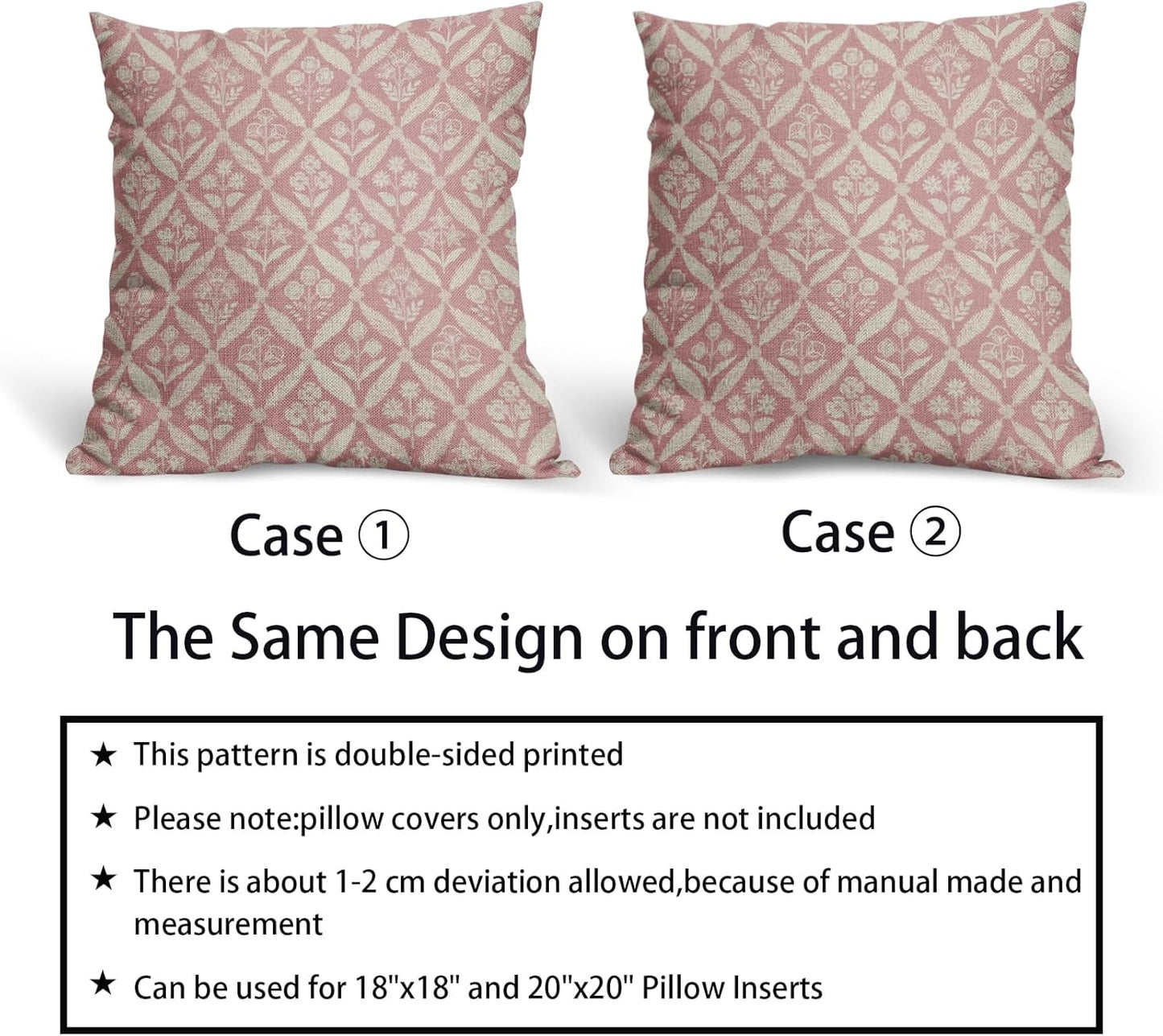 Blue Green Floral Block Print Pillow Covers 12X20 Set of 2, Flower Pattern Spring Summer Print Decorative Throw Pillow Covers Outdoor Farmhouse Seasonal Cushion Case Couch Sofa Bed Decor