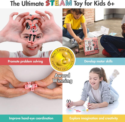The Off Bits CareBit Build Your Own Robot Toy Construction Set, Educational Gift STEM Activities Learning Kit, Creative Build and Play Model Kit Steam Toys for 6 7 8 9 10+ Year Old Boys & Girls