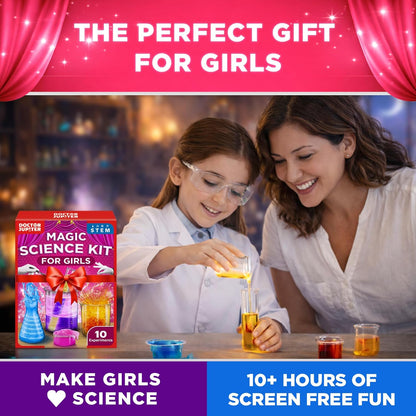 Doctor Jupiter Preschool Science Kit for Kids Ages 3-5 | Toddler Learning Activities, Birthday Gift Ideas for 3-4-5 Year Old Girls | Learning & Educational Toy STEM Kit with 100+ Experiments