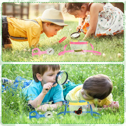 Halloscume 8 Set Bug Catcher for Kids Bug Viewer and Insects Tweezer for Students, Critter Catching Kit Magnifying Insect Cage Container Kit for Kids Outdoor Science Nature Exploration