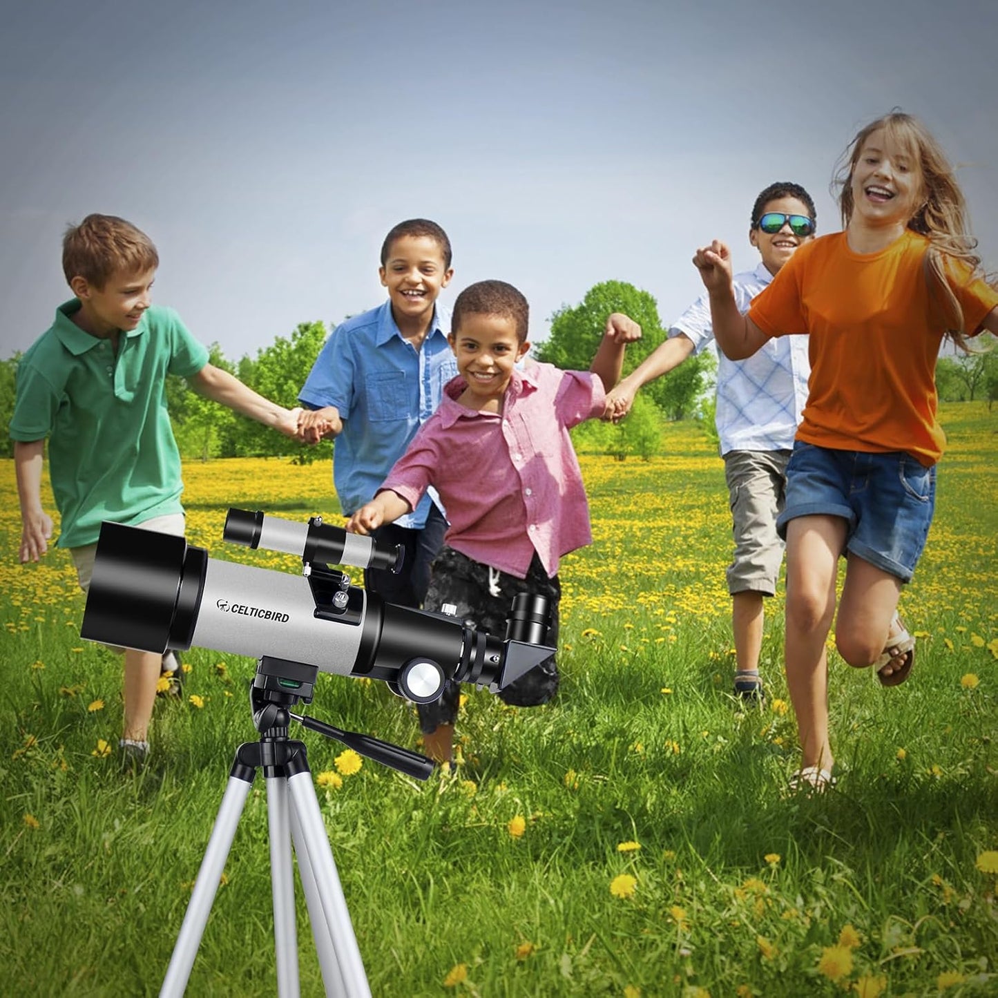 Telescope for Kids Beginners, 70mm Aperture 400mm Astronomical Refracting Telescope for Adults Students - Travel Telescopes with Tripod, Phone Adapter(Ocean Blue)