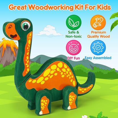 Mocoosy Wooden Robot Painting Art and Craft Kit for Kids Ages 3-5, Build & Decorate Your Own Robots with Paint & Stickers, Wood Robot STEM Game Montessoi Educational Toy Gift for Boys Girls 4-8 Years