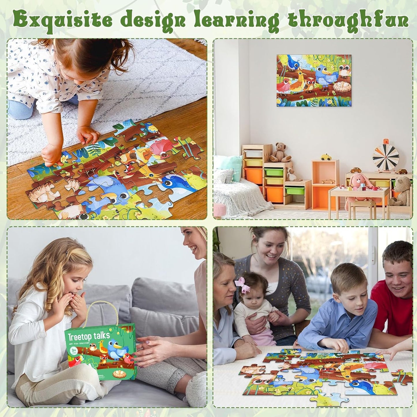 Jumbo Floor Puzzle for Kids, Large Jigsaw Puzzles 24 Piece for Kids Ages 3-5,Preschool Learning & Education Toys, Gifts for 4-8 Year Old Boys and Girls (Jungle Animals)