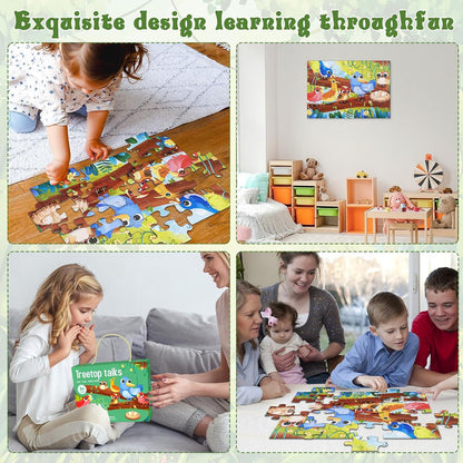 Jumbo Floor Puzzle for Kids, Large Jigsaw Puzzles 24 Piece for Kids Ages 3-5,Preschool Learning & Education Toys, Gifts for 4-8 Year Old Boys and Girls (Jungle Animals)