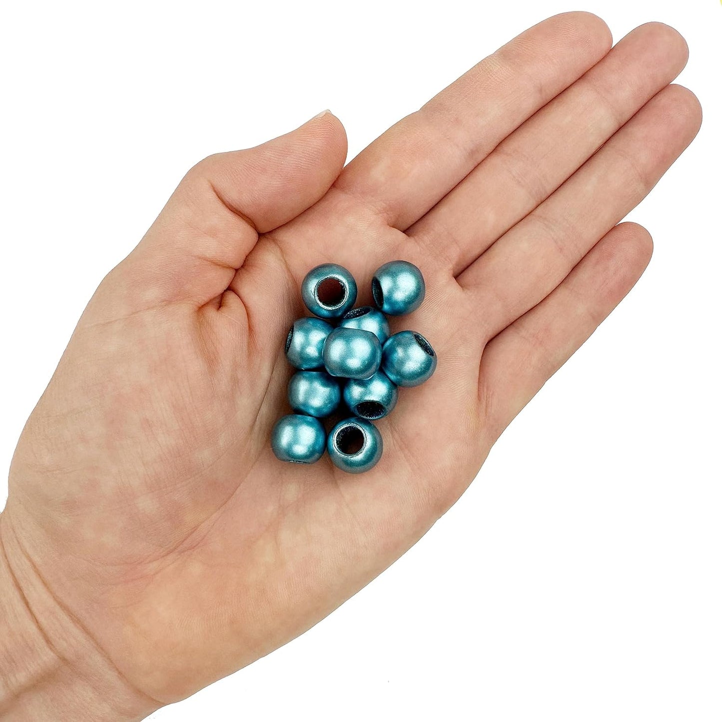 300 Acrylic Large Hole Beads for Crafts and for Hair 10mm x 12mm Acrylic Barrel Beads with 5.7mm Large Hole, Glossy Primary Assortment