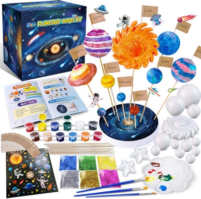 UNGLINGA Solar System Model Foam Ball Kit with 9 Size Foam Balls, Painting DIY Planets Toys for Kids Learn School Project Space Science S.T.E.M Educational Gift Idea for Boys Girls