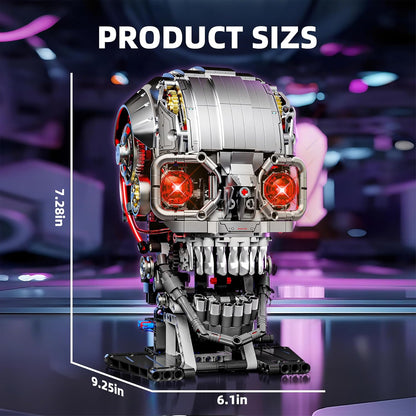 1085-PCS Mechanical Piranhas Fish Building Set with LED Light, Movable Linkage Gears, Display Stand,Mechanical Fish