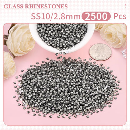 5000PCS SS6/2mm Glass Crystal Rhinestones (Clear), Bedazzling Flatback Rhinestones for Crafting DIY Crafts Nail Art Makeup Decoration, Gems Diamond Charms for Tumbler Shoes Clothing Mug