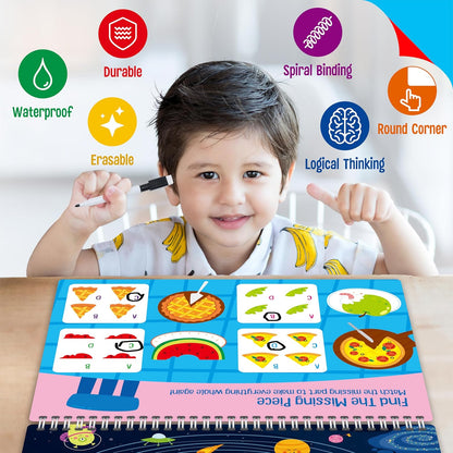 SpriteGru Dry Erase Mazes Game Pad, 30 Mazes Reusable & Erasable Book, Fun Brain Challenge Games Interesting Educational Toy and Learning Tool for Road Trip Airplane Travel