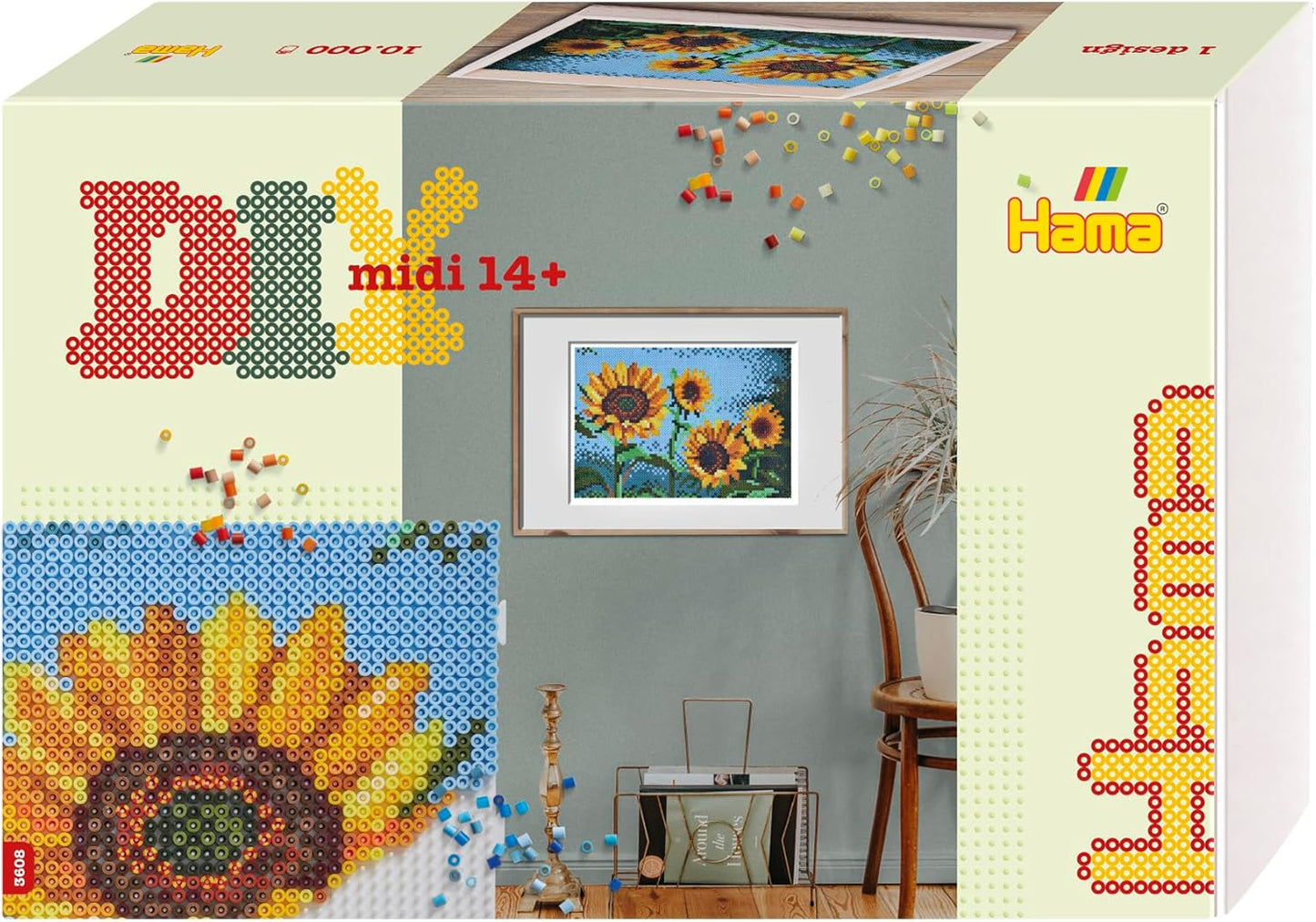 Hama Perlen 3046 Iron-On Beads Advent Calendar, Bead Art Gift Pack with Approx. 5,000 Midi Beads, 5 Small Peg Plates to Clip Together, Motif Template, Ironing Paper, for Children from 5 Years