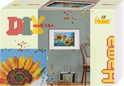 Hama Perlen 3046 Iron-On Beads Advent Calendar, Bead Art Gift Pack with Approx. 5,000 Midi Beads, 5 Small Peg Plates to Clip Together, Motif Template, Ironing Paper, for Children from 5 Years