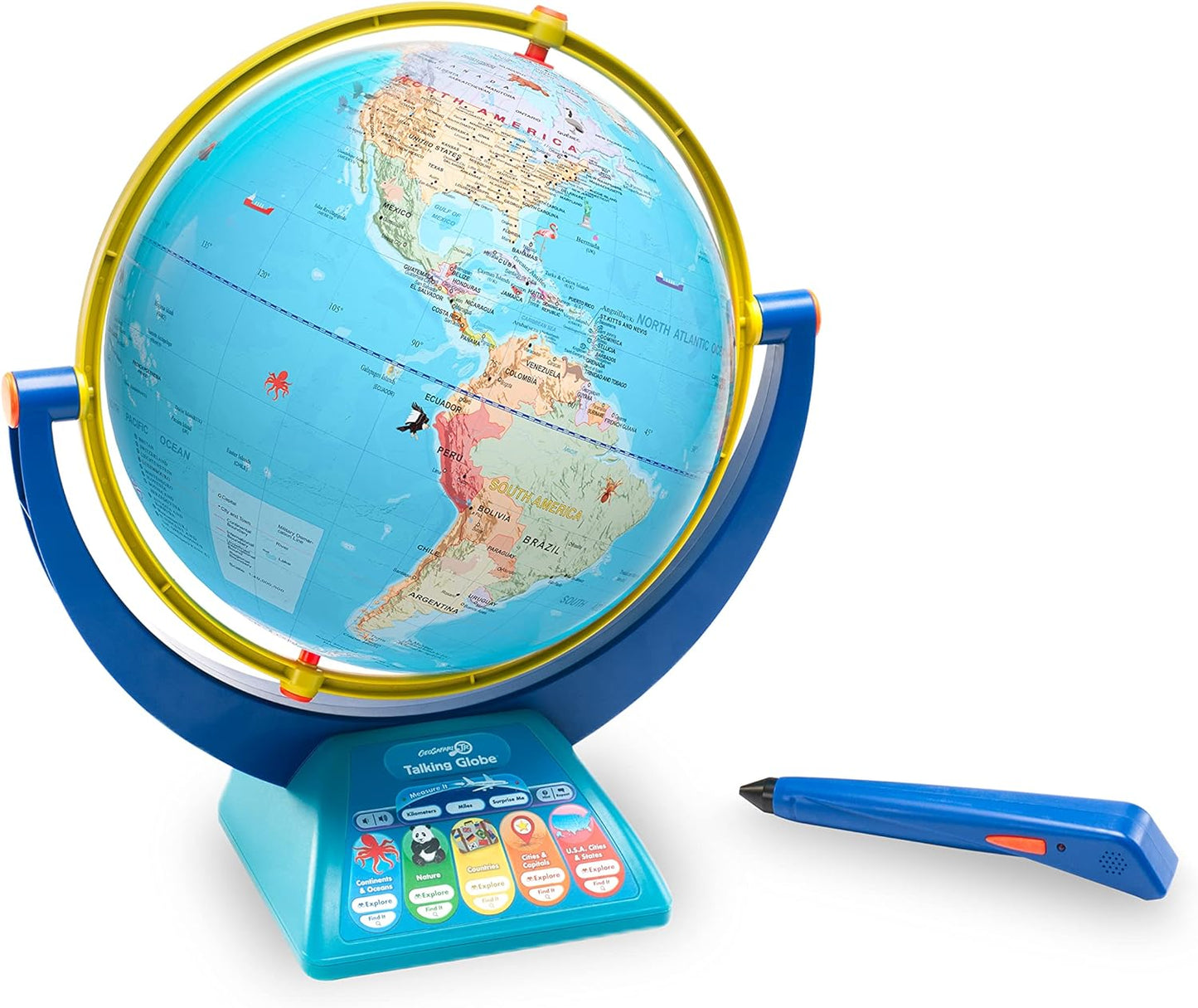 Educational Insights GeoSafari Talking Globe - Interactive Globe for Kids Ages 4-8, Learning Geography for Kids, Electronic Learning & Education Toys, Interactive World Map Featuring Bindi Irwin