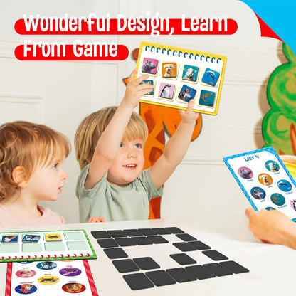 Magnetic Shopping List Game, Funny Spanish Groceries Matching Memory Game, Race to Collect Your Items Educational Toy for Boys & Girls at Home